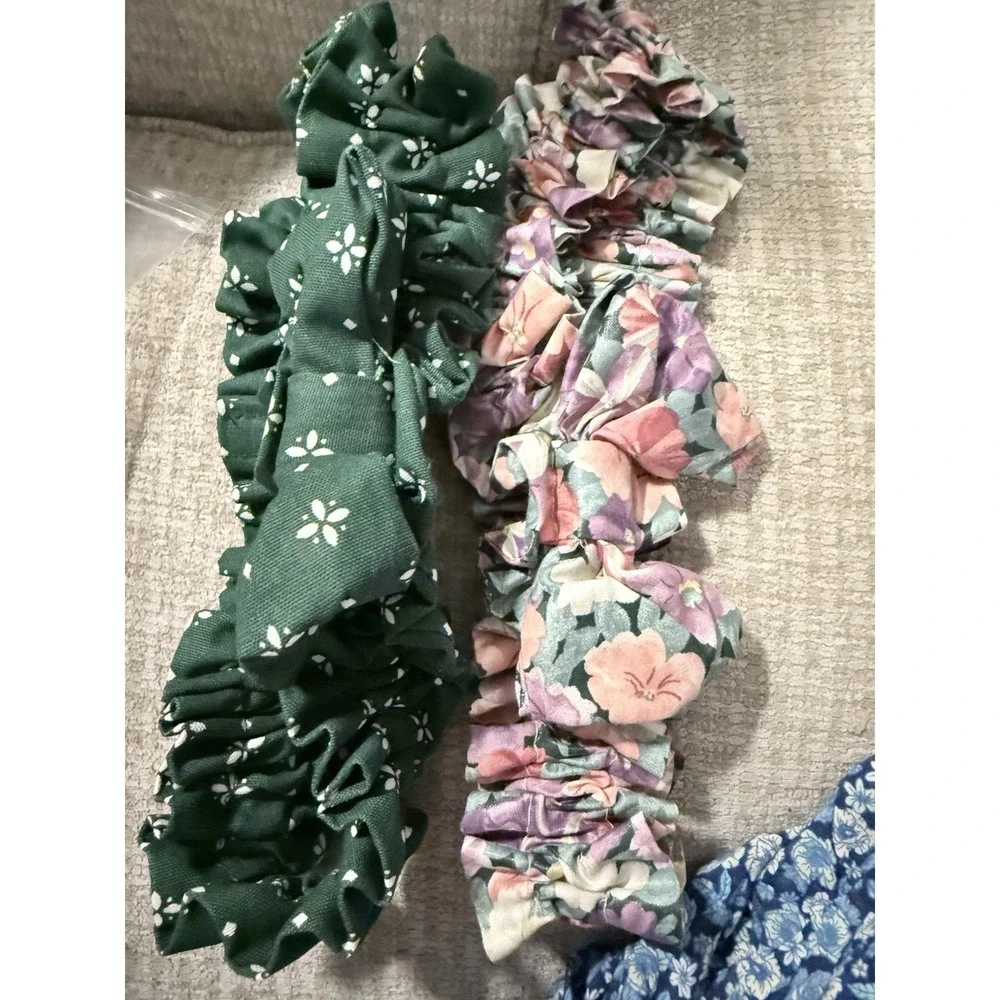 Longaberger Medium Garter for Basket With Bow Heritage Green & Petunia